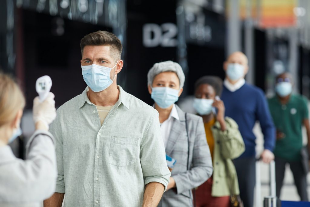 People in masks during pandemic